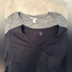 Set of 2 Maternity Long-Sleeved Shirts, L